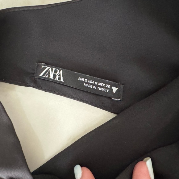 Zara Black Satin Tie Back Top - Picture 5 of 5